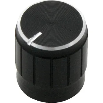 Knoflík Knoflík na potenciometr - 15 mm ve stříbrné barvě