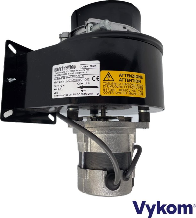 Odtahový ventilátor spalin MORO/AACO d.101 mm k Ray-Red 2E-4E(L)