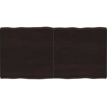 Stolní podložka zahrada-XL Stolní deska tmavě hnědá 120x60x(2-4)cm ošetřený dub živá hrana 364026