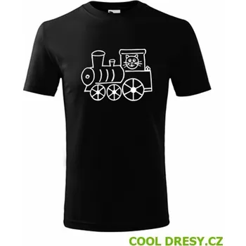 Dětské tričko s mašinkou 2 - Barva: černá, Velikost 6let
