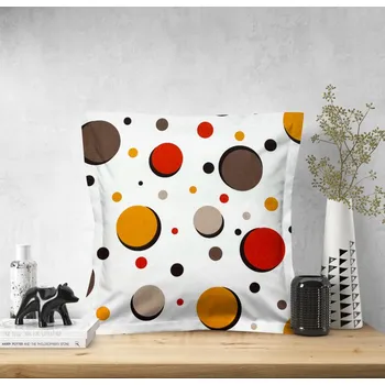 Povlak na dekorativní polštářek Ervi povlak na polštář bavlněný s lemem - barevné kruhy
