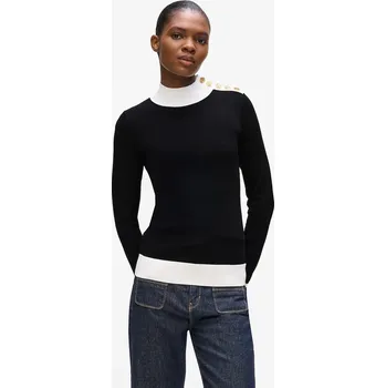 Dámský svetr Svetr Karl Lagerfeld dámský, černá barva, s pologolfem, A4W18038 99X, vel. XS