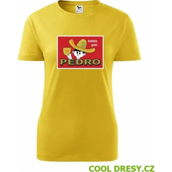 Dámské tričko Dámské retro tričko Pedro - Barva: žlutá, Velikost M