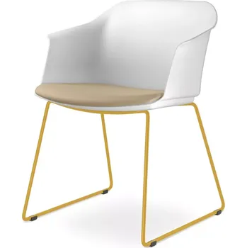 Jednací židle Konferenční křeslo Wave 030-Q-N16 (drátěná kostra medová žlutá RAL 1005, plastový korpus)