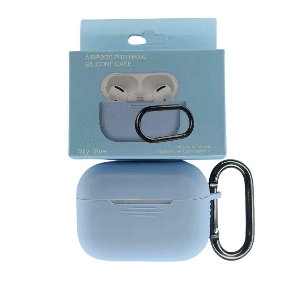 Silikonový obal s poutkem pro AirPods Pro 1 - Nebesky modrá