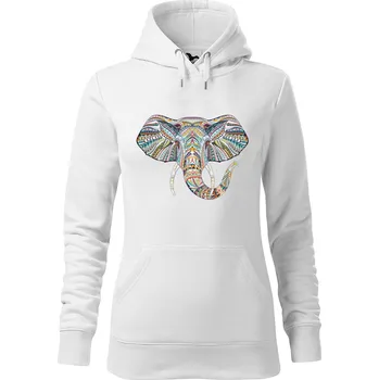 Dámská mikina DOBRÝ TRIKO Dámská mikina s potiskem Hlava slona Velikost dámské mikiny: XL, Barva: Bílá