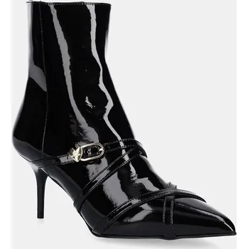 Dámské kozačky Kožené kotníkové boty Love Moschino dámské, černá barva, na podpatku, JA21047G1NIH0000 99X, EUR 37