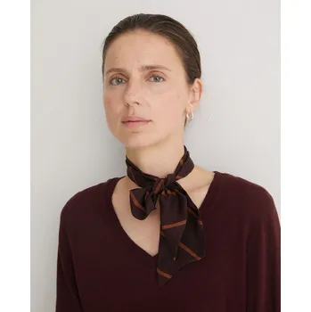 Šála Šátek Yerse 43906 čokoládový úzký hedvábný Velikost: Univerzální