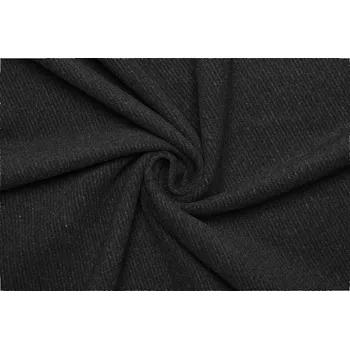 Kabátová vlna směsová - Černá v keprové (twill) vazbě