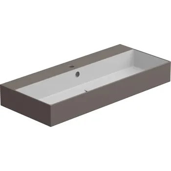 Umyvadlo Umyvadlo Zenith BW 102 hranaté, keramické, dvoubarevné, 102x46 cm, ZELAVBW102BI000029