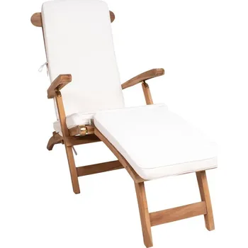 Zahradní lehátko House Nordic Polohovatelné teakové lehátko ARRECIFE bílé