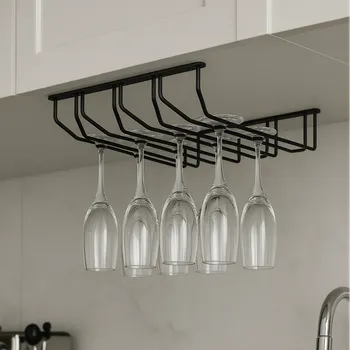 Sklenice Wireli Čtyřřadý držák na sklenice / Černá matná