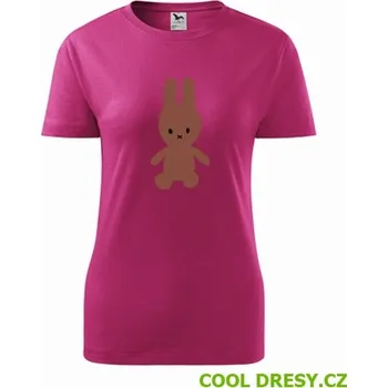 Dámské tričko Dámské tričko s plyšákem 1 - Barva: purpurová, Velikost L