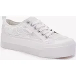 Dámské krajkové tenisky Big Star – bílé velikost 41 bílá