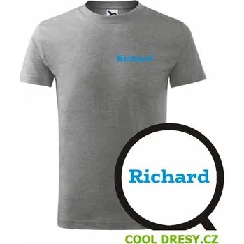 Dětská móda Dětské tričko Richard - Barva: tmavě šedý melír, Velikost 6let