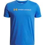 Chlapecké tričko Under Armour B Logo Wordmark SS velikost YL blue atlantis