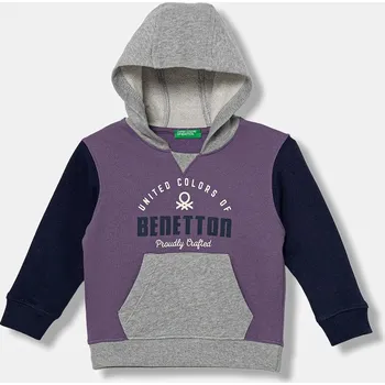 Chlapecká mikina Dětská bavlněná mikina United Colors of Benetton 3J68G2014.P.seasonal fialová 45X, vel. 104