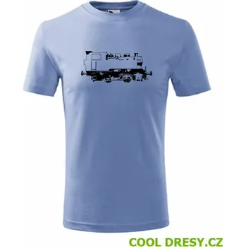 Chlapecké oblečení Dětské tričko s obrázkem parní lokomotivy 213 - Barva: nebesky modrá, Velikost 4roky