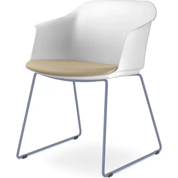 Jednací židle Konferenční křeslo Wave 030-Q-N15 (drátěná kostra holubí modrá RAL 5014, plastový korpus)