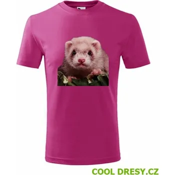 Chlapecké oblečení Dětské tričko s fretkou - Barva: purpurová, Velikost 8let