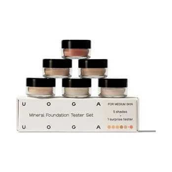 Make-up Uoga Uoga Sada testerů Minerální make-up (6 x 0,7 g) Medium - 5 make-upů + 1 tvářenka podle odstínu pleti
