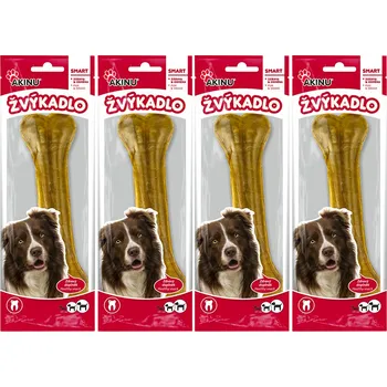 Pamlsek pro psa Akinu Kost z buvolí kůže přírodní pamlsek pro psy žvýkací 22 cm 4 ks