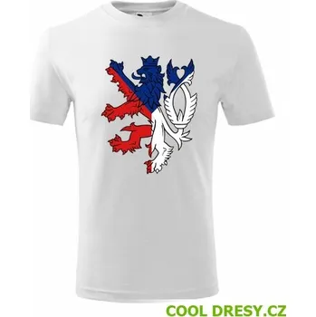 Dětské tričko s českým lvem - Barva: bílá, Velikost 4roky