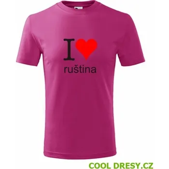 Dětské tričko I love ruština - Barva: purpurová, Velikost 4roky