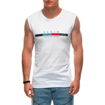 Pánské tílko Edoti Pánské EDOTI Pánské tílko s potiskem, bílé Bílá XXL (2770755)