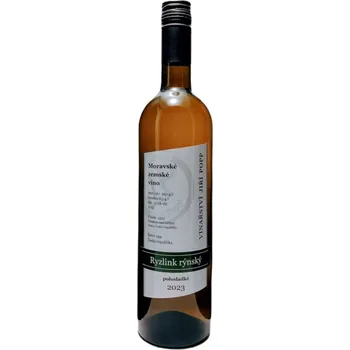 Ryzlink rýnský 2023, moravské zemské víno, Jiří Popp, polosladké