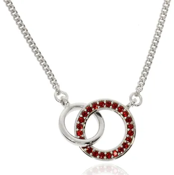 Řetízek Granát Turnov Stříbrný řetízek a kolečko s Českými granáty