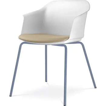 Jednací židle Konferenční křeslo Wave 030-N15 (4-nohá ocelová kostra holubí modrá RAL 5014, plastový korpus)