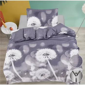 Povlečení NOVINKA 2025 – CENOVÁ PECKA! KREPOVÉ POVLEČENÍ 140x200/70x90cm - PAMPELIŠKY ŠEDÉ