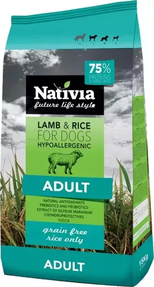 Nativia Dog Adult Lamb & Rice 15kg