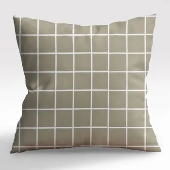 Povlak na dekorativní polštářek Ervi povlak na polštář Bavlněný - Elegantní béžové čtverce