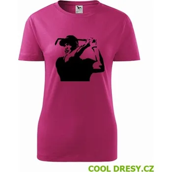 Dámské oblečení Dámské tričko Tiger Woods 2 - Barva: purpurová, Velikost XXL