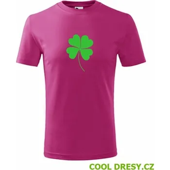 Chlapecké oblečení Dětské tričko s čtyřlístkem - Barva: purpurová, Velikost 8let