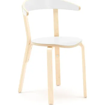 Jídelní židle Dřevěná židle LINUS, výška sedáku 450 mm, lamino, bílá