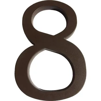 Domovní číslo Číslo Walteco Číslo 8, 180 mm, plastová hnědá