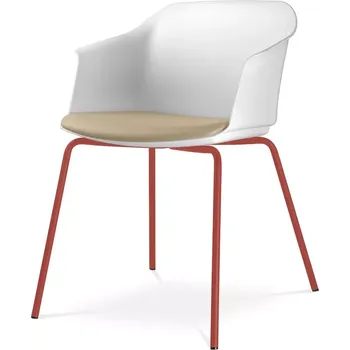 Jednací židle Konferenční křeslo Wave 030-N14 (4-nohá ocelová kostra signální červená RAL 3001, plastový korpus)