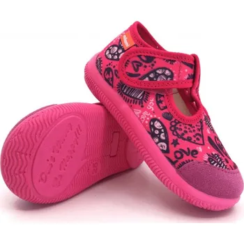 MILAMI dětské papučky 226 fuxia srdíčka Velikost: 29