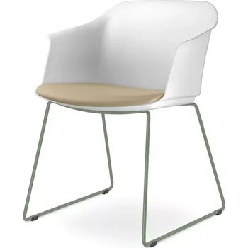 Jednací židle Konferenční křeslo Wave 030-Q-N12 (drátěná kostra šalvějově zelená PANTONE 17-6212 TCX, plastový kor