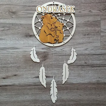 Lapač snů Lapač snů dřevěný se jménem Dva medvědi