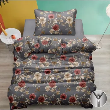 Povlečení NOVINKA 2025! BAVLNĚNÉ OBOUSTRANNÉ POVLEČENÍ 140x200/70x90 cm – KVĚTA