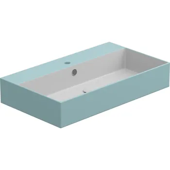 Umyvadlo Zenith BW 80 hranaté, keramické, dvoubarevné, 80x46 cm, ZELAVBW80BI000037