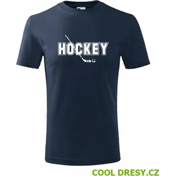 Dětské tričko s nápisem Hockey - Barva: námořní modrá, Velikost 4roky