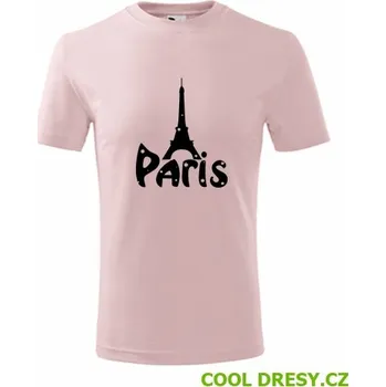 Dětské tričko Paříž - Barva: růžová, Velikost 10let