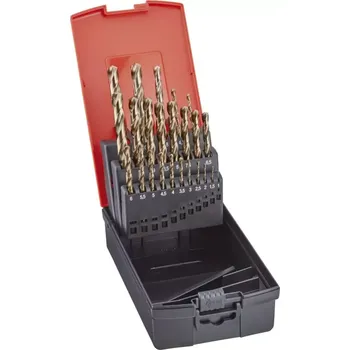 Vrták Sada vrtáků do kovu HSSE DIN338 GoldOxid 19 ks 1-10,0mm vzest. o 0,5