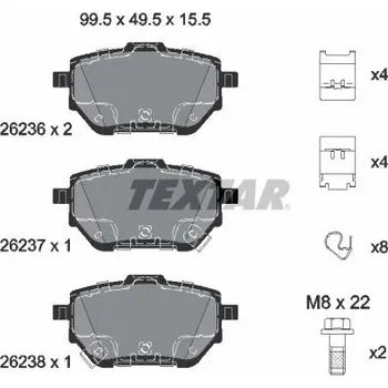 Brzdová destička Sada brzdových destiček, kotoučová brzda TEXTAR 2623601