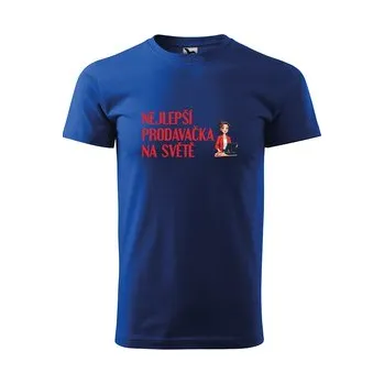 Pánské tričko Tričko s potiskem Nejlepší prodavačka na světě: modré 4XL